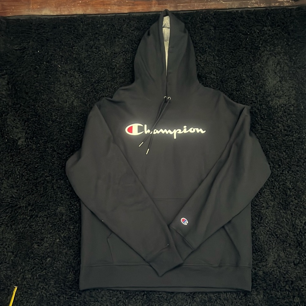 Men Black Champion Hoodie